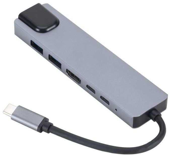 eSTUFF 6-in-1 Mobile Hub   USB-C Charging, USB-C sync/charge port, HDMI, RJ45, USB 2.0
