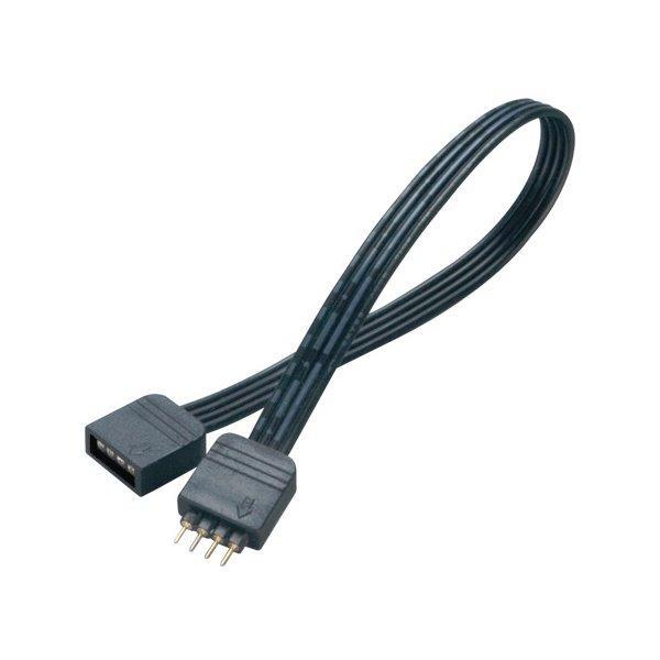 AKASA prodlužovací kabel pro LED pásek / AK-CBLD01-20BK / 4pin samec / 4pin samice / 20cm