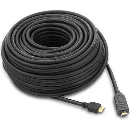 PremiumCord HDMI High Speed + Ethernet kabel se zesilovačem/ AWG24/ 3x stínění/ M/M/ zlacené konektory/ 30m/ černý