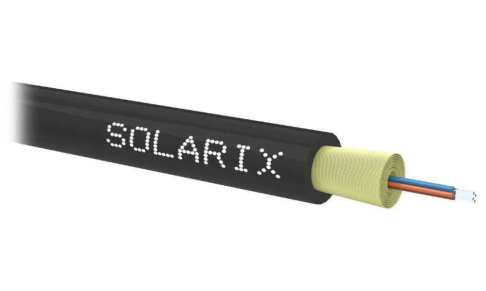 Solarix DROP1000 optický kabel 4 vl. 9/125 SM LSZH universal, 500m, černý