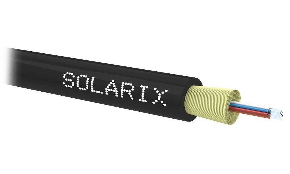 Solarix DROP1000 optický kabel 8 vl. 9/125 SM LSZH universal, 500m, černý