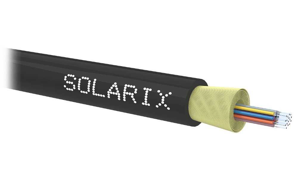 Solarix DROP1000 optický kabel 16 vl. 9/125 SM LSZH universal, 500m, černý