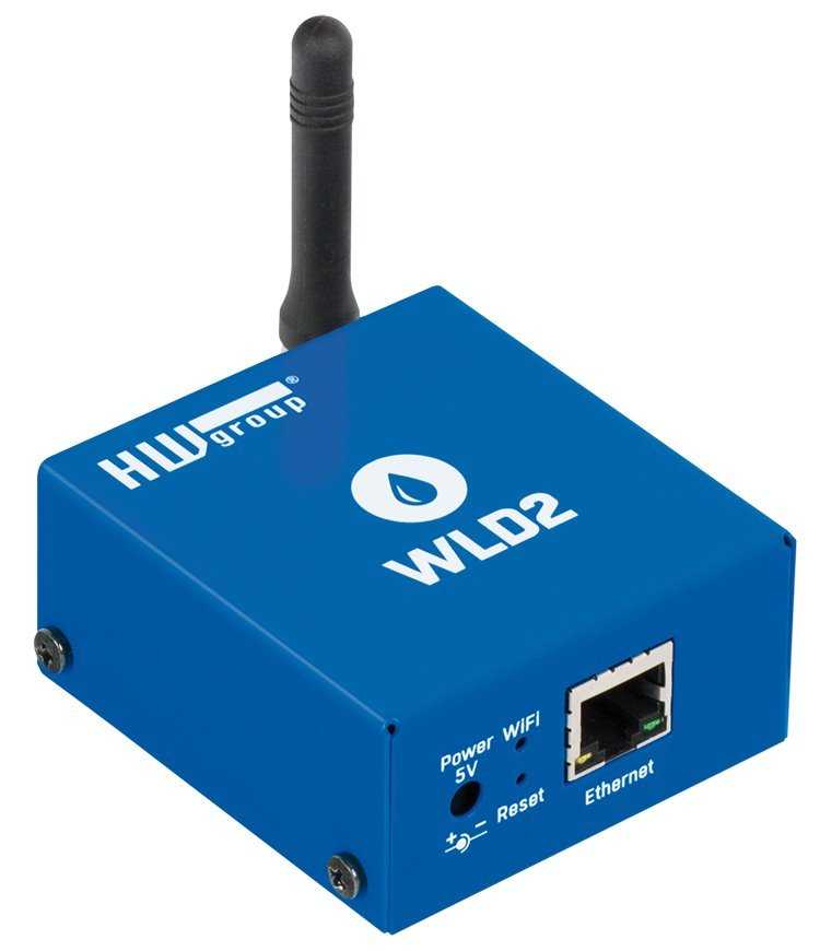 HWg WLD2 - wifi/ethernet detektce zaplavení vodou, možnost připojení až 4x detekční kabel, napájení PoE, samostatná