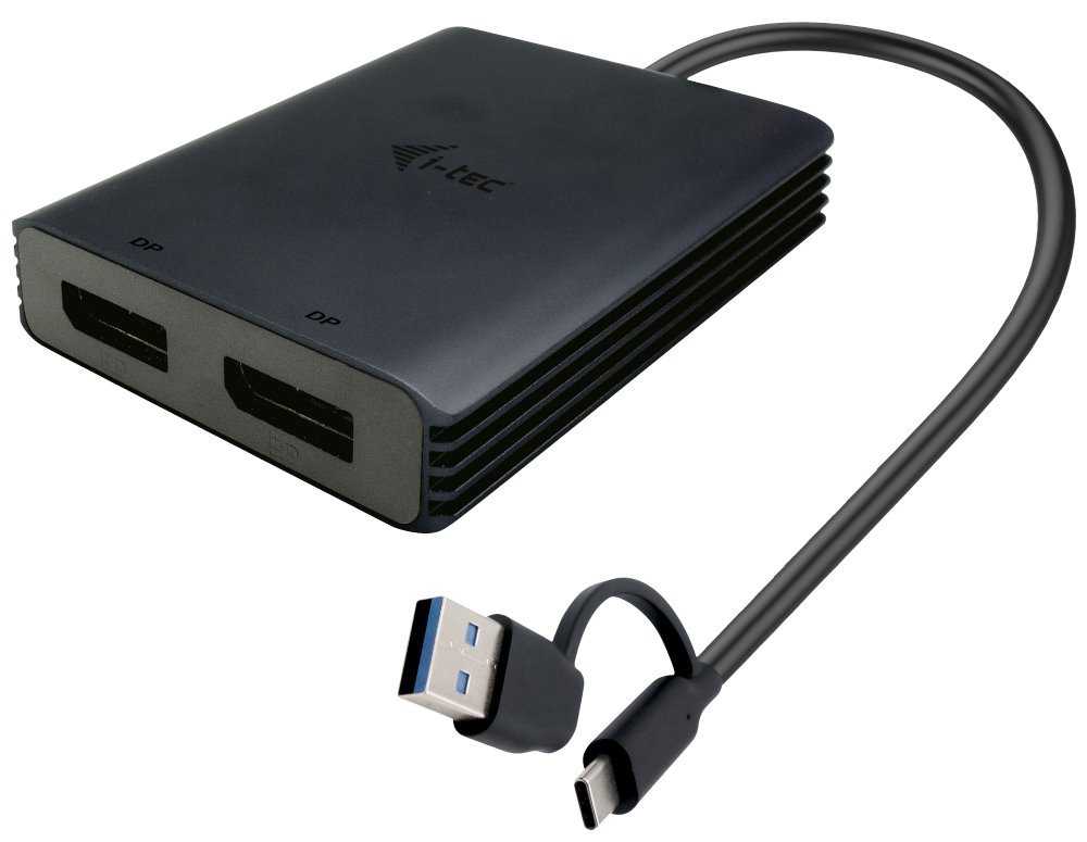 i-tec USB-A/USB-C Dual 4K DP video adaptér