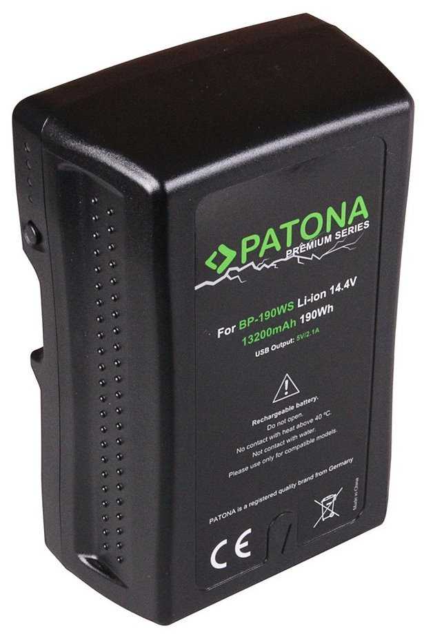 PATONA baterie V-mount pro digitální kameru Sony BP-190W 13200mAh Li-lon 14,4V 190Wh Premium