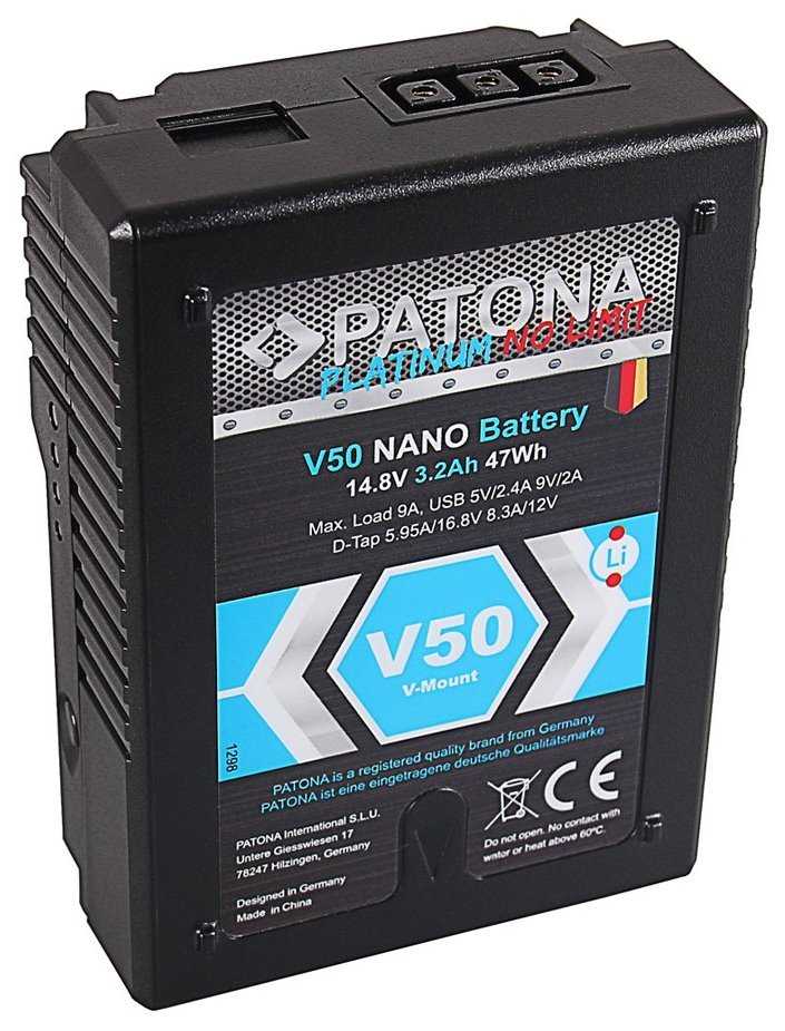 PATONA baterie V-mount pro digitální kameru Sony V50 3200mAh Li-Ion 14,8V 47Wh Platinum