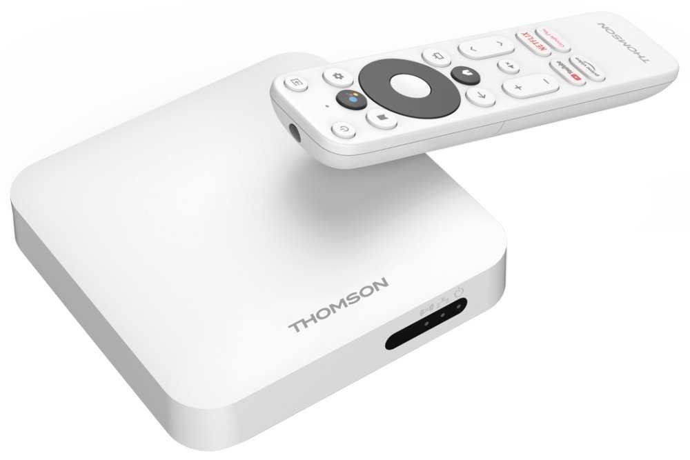 THOMSON android box THA100/ 4K Ultra HD/ HDR10/ VP9/ H.265/HEVC/ NETFLIX/ O2 TV/ HDMI/ USB 3.0/ LAN/ Wi-Fi/ Android TV10