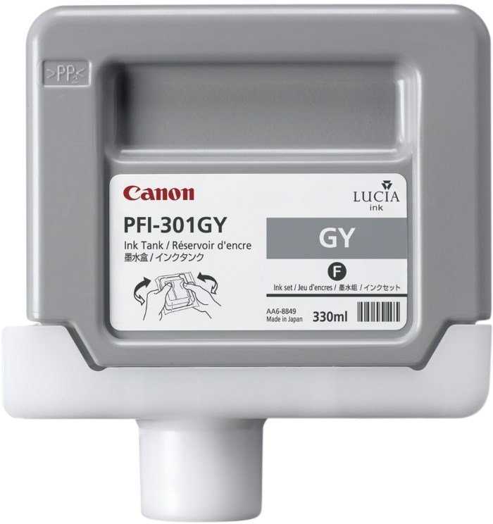 Canon  Zásobník inkoustu PFI-301GY/ iPF-8000s/ iPF-9000s/ Šedivá