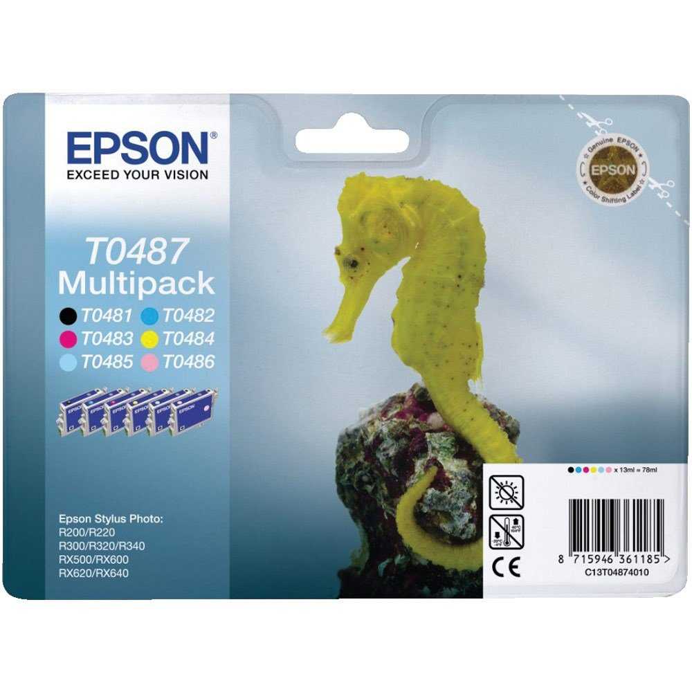 Epson inkoustové náplně - MULTIPACK/ C13T04874010/ Stylus Photo R200/ R300/ R320/ R340/ RX500/ RX6x0/ 6 inkoustů