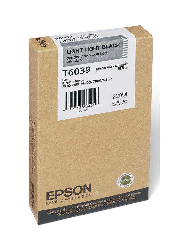 Epson inkoustová náplň/ C13T603900/ StylusPro7800/ 7880/ 9800/ 9880/ Světlá Světlá/ 220ml