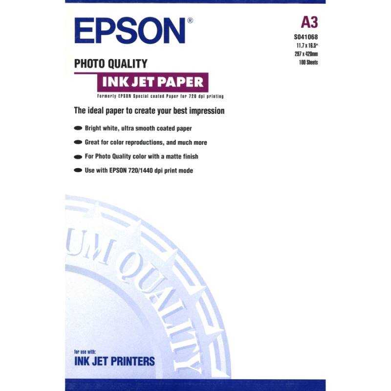 EPSON fotopapír C13S041068/ A3/ Photo Quality Inkjet Paper / 100ks