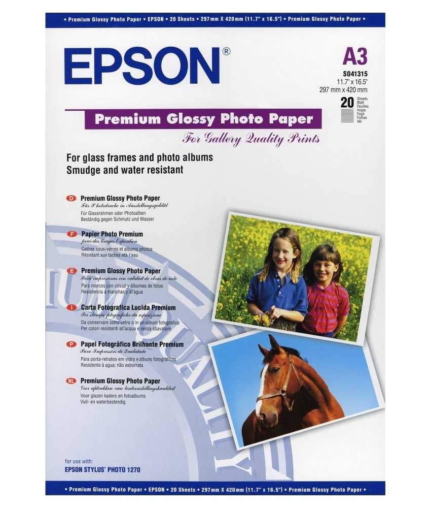 EPSON fotopapír C13S041315/ A3/ Premium Glossy Photo Paper/ 20ks