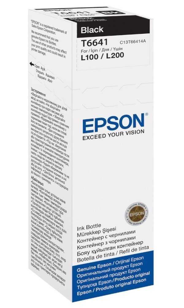 Epson inkoustová náplň/ C13T66414A/ L100/ L110/ L200/ L210/ L355/ L550/ 70ml/ Černá