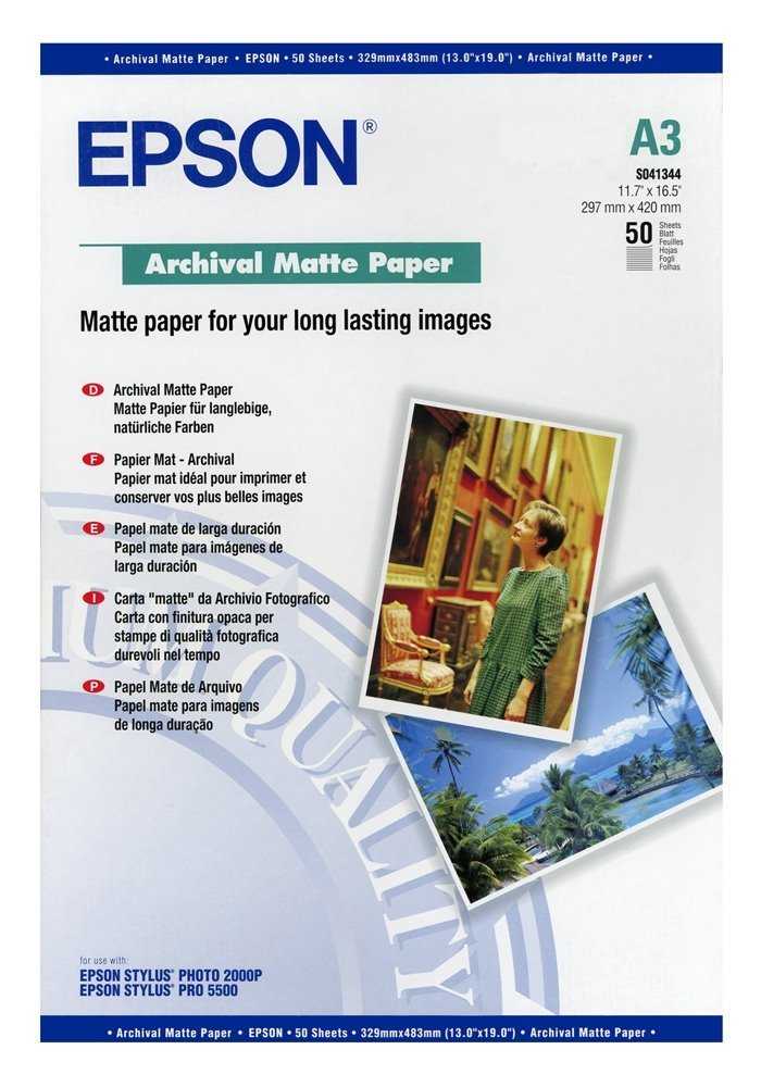 EPSON fotopapír C13S041344/ A3/ Archival Matte Paper / 50ks