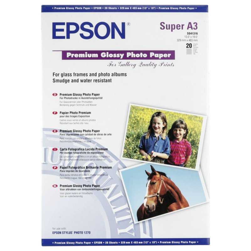 EPSON fotopapír C13S041316/ A3+/ Premium Glossy Photo Paper / 20ks