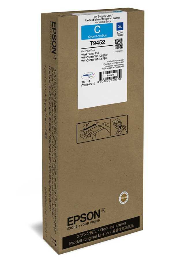 Epson inkoustová náplň/ C13T945240/ WF-C5790DWF/ WF-C5710DWF/ WF-C5290DW/ WF-C5210DW/ XL azurová