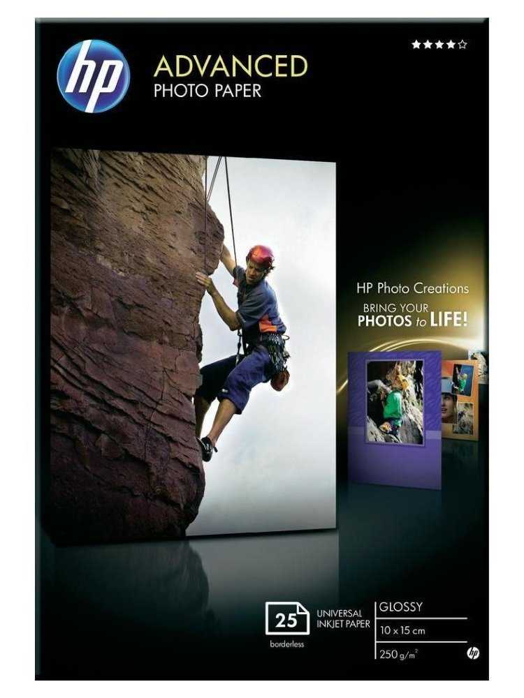 HP Lesklý fotografický papír Advanced Glossy Photo Paper - 25 listů, 10 x 15 cm, pro tisk bez okrajů