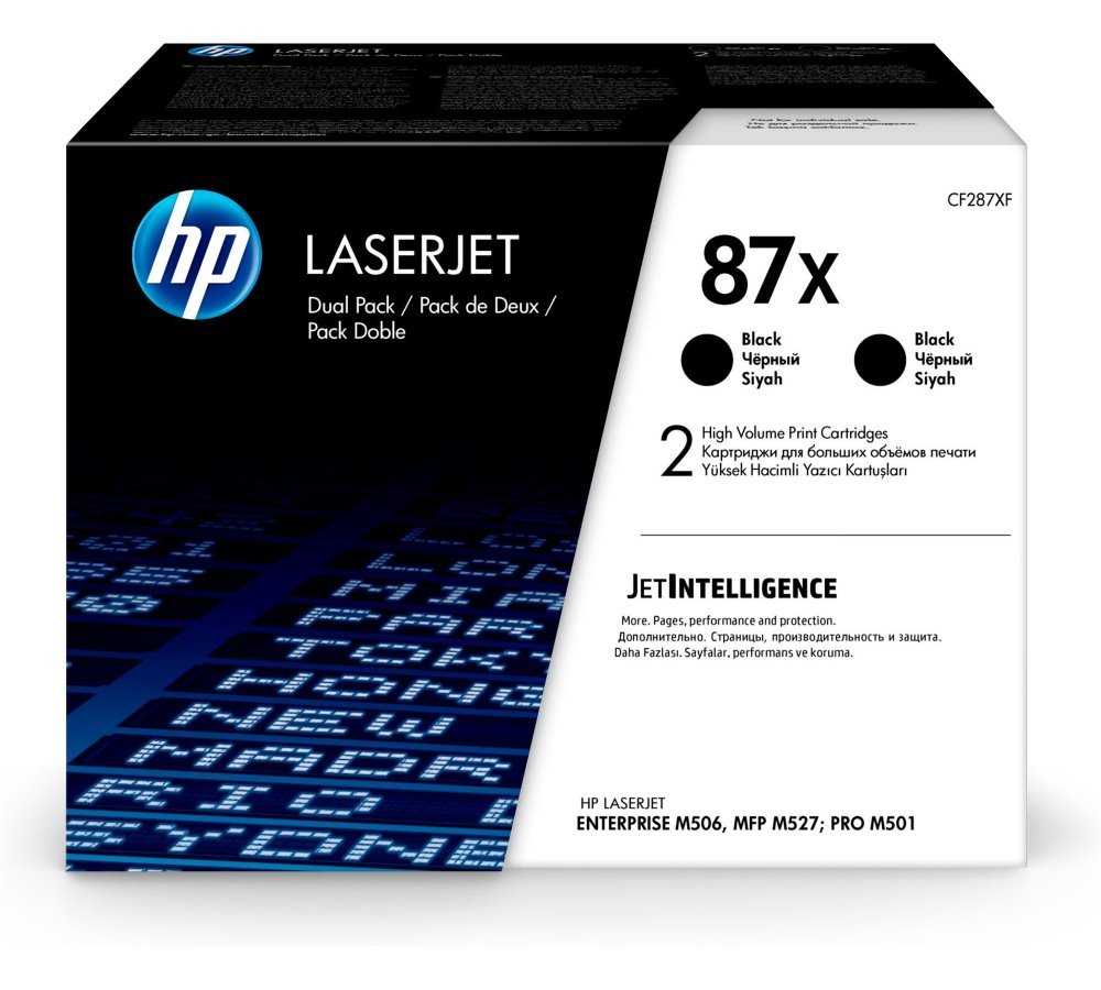 HP 87X Dvojbalení černých originálních tonerových kazet LaserJet s vysokou výtěžností