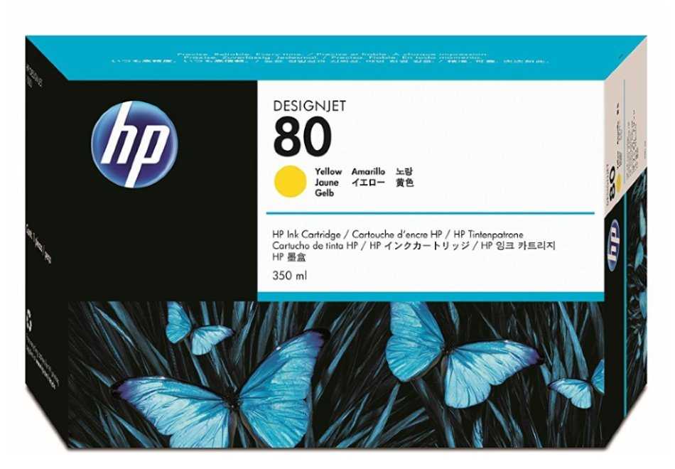 HP 80 Žlutá inkoustová kazeta, 350 ml