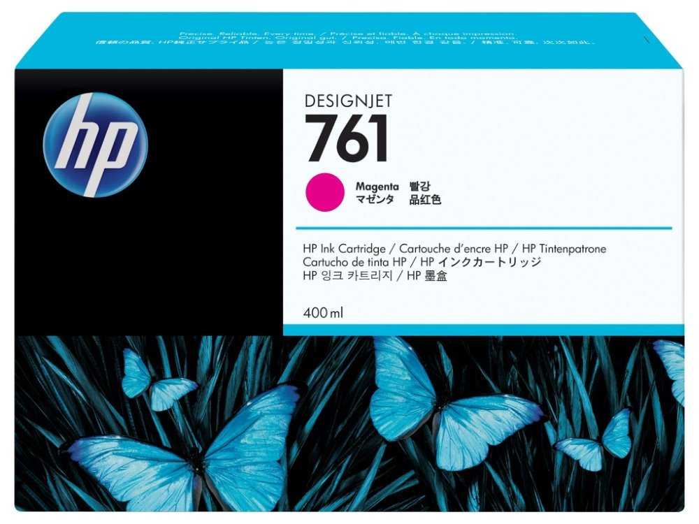 HP 761 Purpurová inkoustová kazeta DesignJet, 400 ml