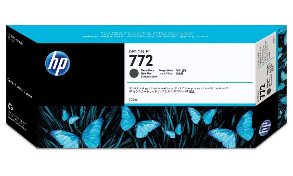 HP 772 Matná Černá inkoustová kazeta DesignJet, 300 ml