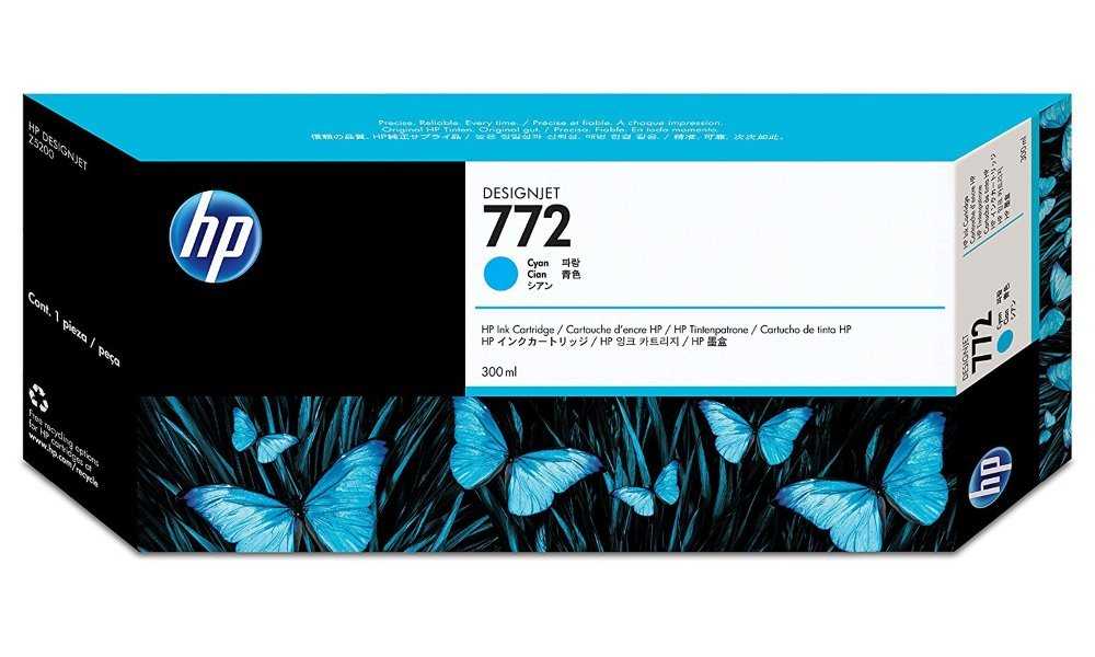 HP 772 Azurová inkoustová kazeta DesignJet, 300 ml