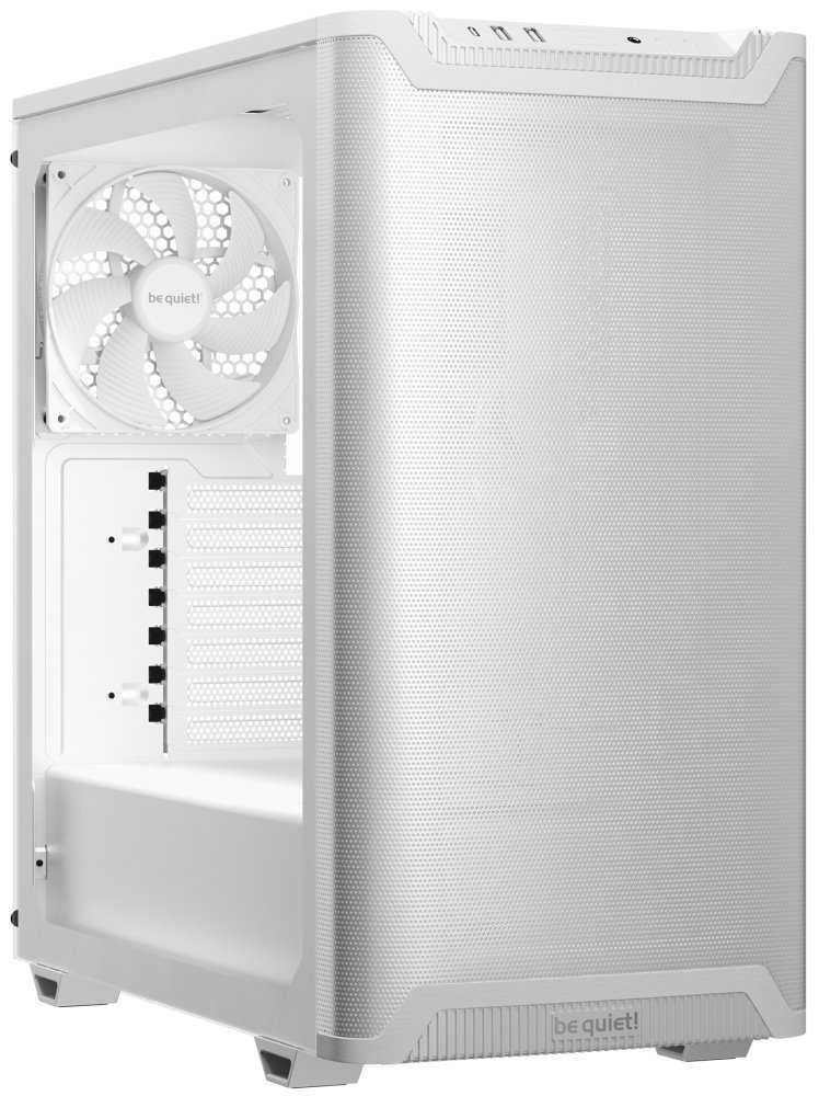 Be quiet! skříň PURE BASE 501 Airflow Window ATX / 2x140mm fan / USB-C / perforovaný přední panel / tvrzené sklo bílá