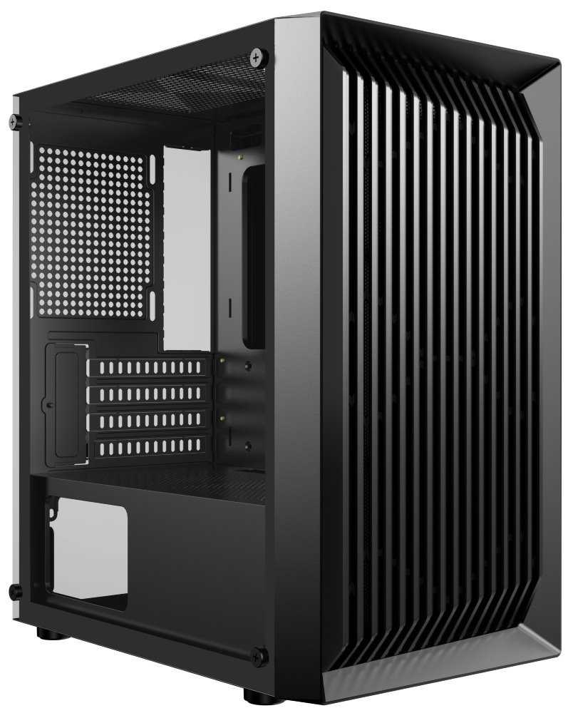 CRONO skříň Mini Tower PCC-200-2/ bez zdroje/ bez ventilátorů/ 1x USB 3.0/ 2x USB 2.0/ černý
