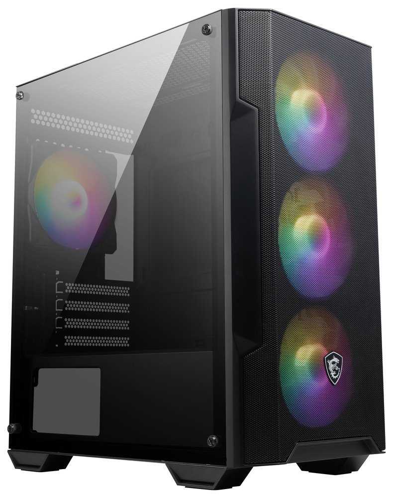 MSI skříň MAG FORGE M100A/ bez zdroje/ levé temperované sklo/ 4x 120 mm A-RGB fan/ 1x USB3.2/ černá