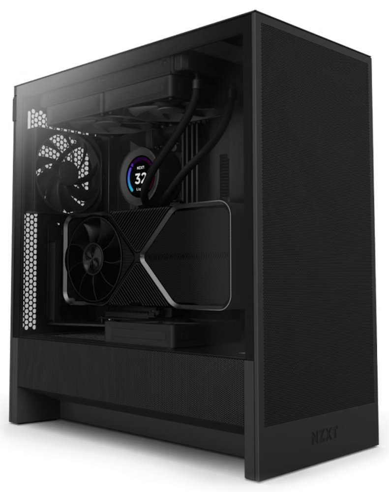 NZXT skříň H5 Flow edition / 2x120 mm fan / USB 3.0 / USB-C 3.1 / průhledná bočnice / mesh panel / černá