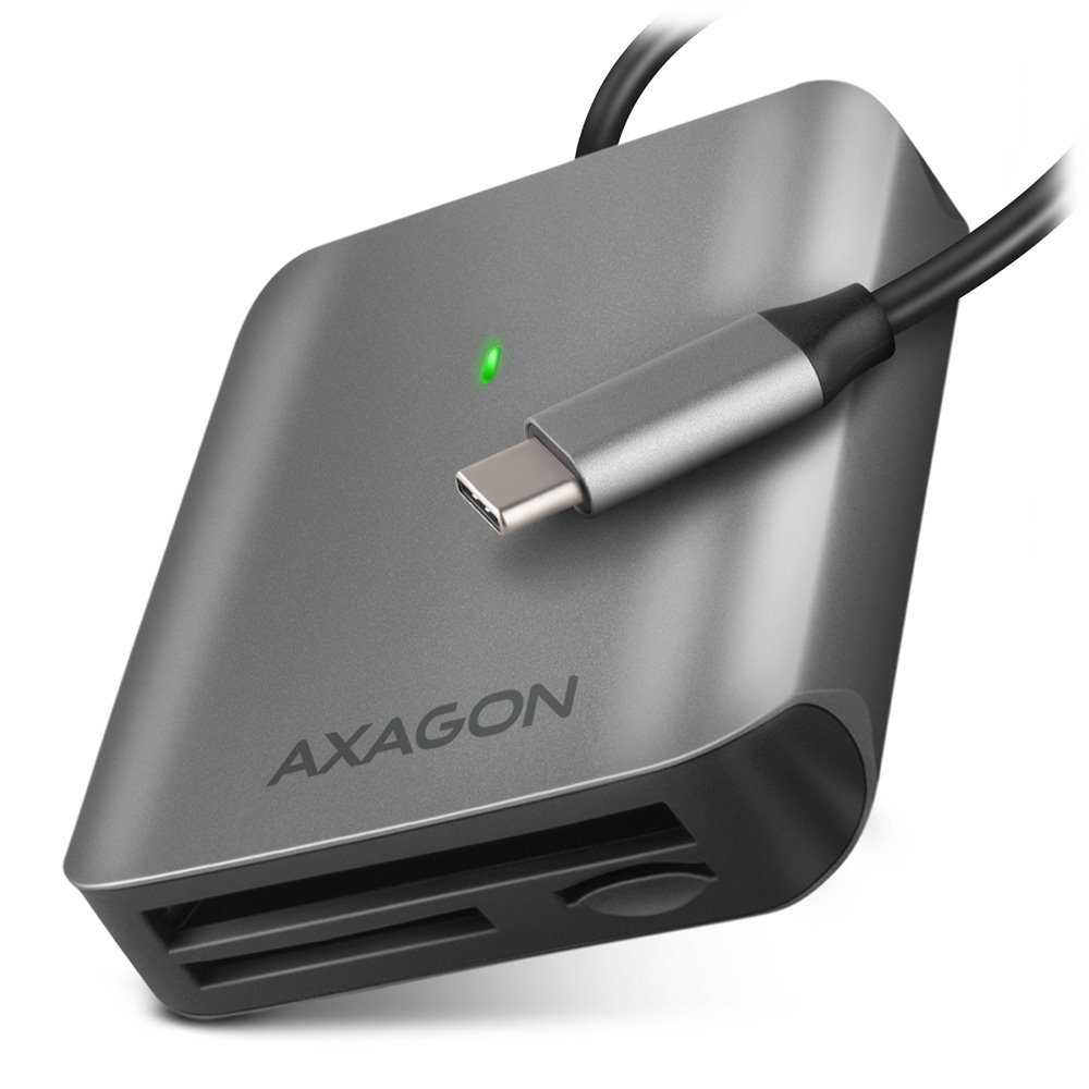 AXAGON externí čtečka paměťových karet microSD/SD/CF / CRE-S3C / USB-C 3.2 Gen 1 / UHS-II / hliníkové tělo