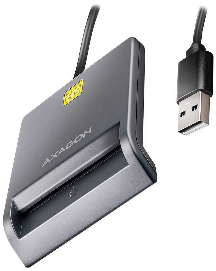 AXAGON čtečka kontaktních smart karet USB-A (eObčanka) / Smart Card / CRE-SM3T / USB 2.0 / 1,3m