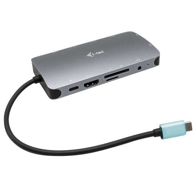 i-tec dokovací stanice USB-C Metal Nano Dock/ 3x USB 3.1/ 2x USB-C/ DP/ HDMI/ VGA/ LAN/ SD/ PD 100W + zdroj 77W