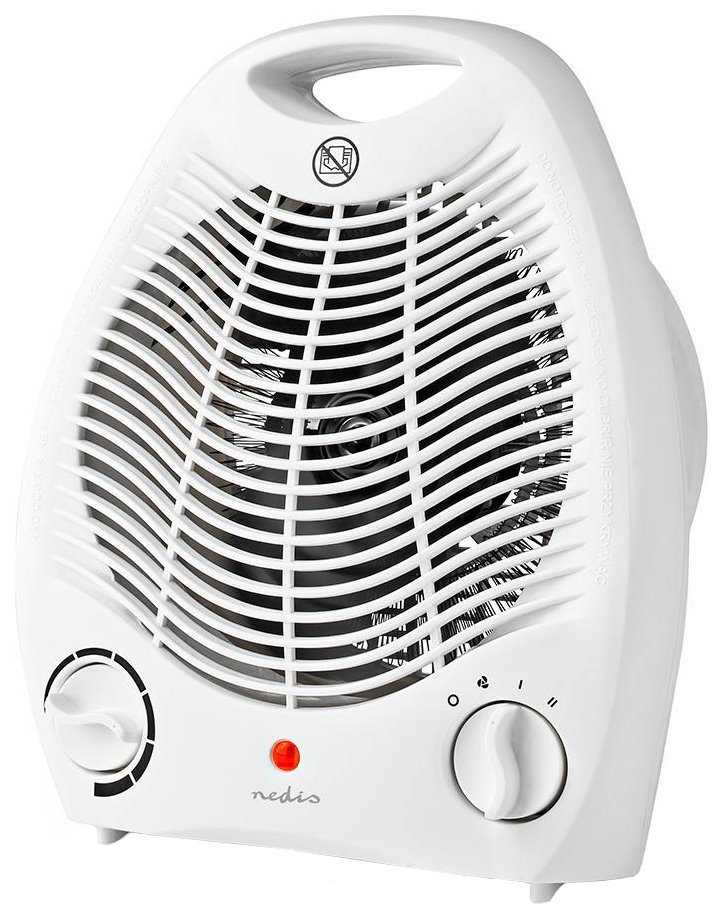 NEDIS horkovzdušný ventilátor/ termostat/ spotřeba 2000 W/ 2 tepelné režimy/ ochrana proti převrácení/ bílý