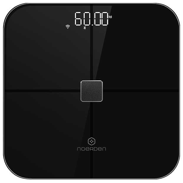 NOERDEN chytrá váha SENSORI Black/ nosnost 180 kg/ Bluetooth 4.0/ Wi-Fi/ 10 tělesných parametrů/ černá/ CZ app