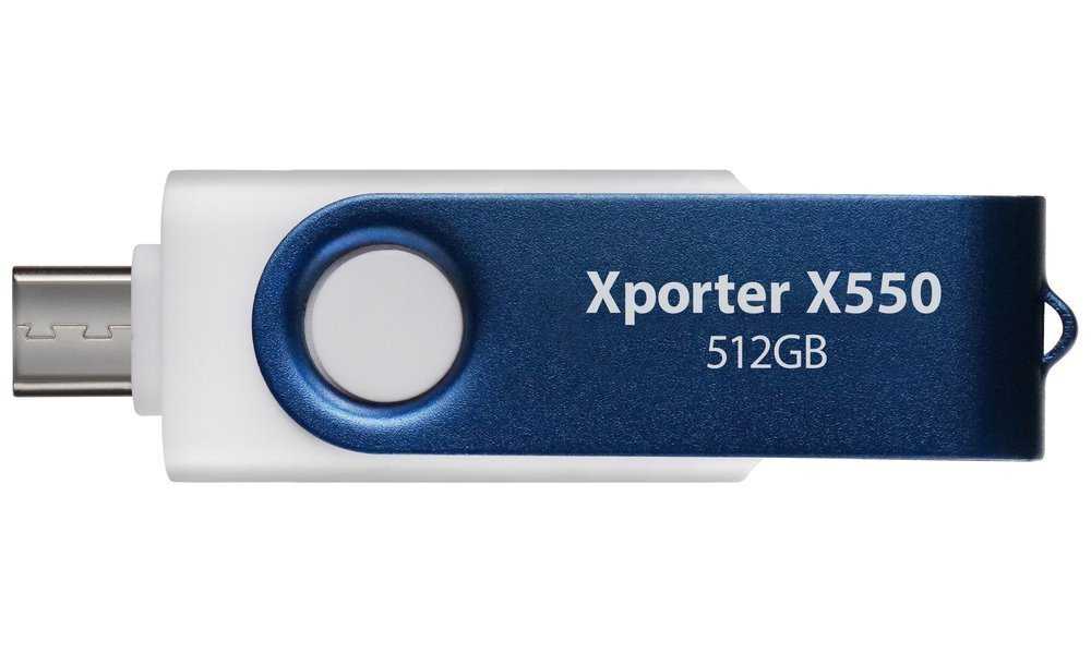 PATRIOT Xporter X550 512GB / USB Typ-A + USB Typ-C / USB 3.2 Gen 1 / bílo-modrá