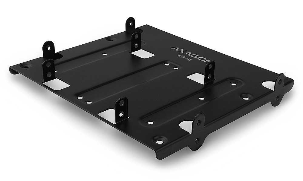 AXAGON kovový rámeček pro 4x 2,5" disk nebo 2x 2,5" + 1x 3,5" disk do 5,25" / RHD-435 / černý
