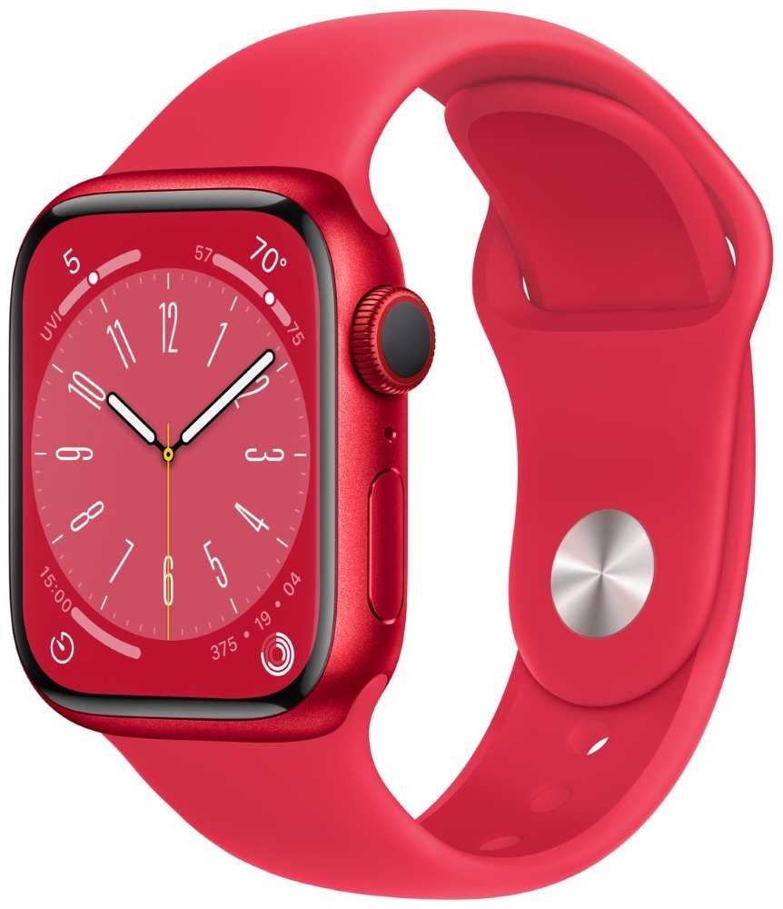 Apple Watch Series 8 GPS + Cellular 41mm (PRODUCT)RED Aluminium Case with (PRODUCT)RED Sport Band - Regular