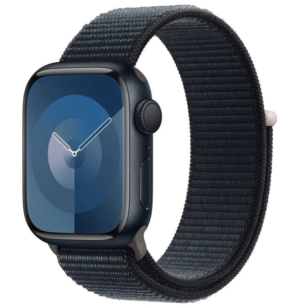 Apple Watch Series 9 41mm Temně inkoustový hliník s temně inkoustovým provlékacím řemínkem