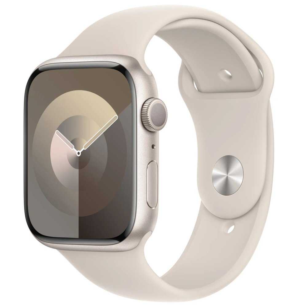 Apple Watch Series 9 45mm Hvězdně bílý hliník s hvězdně bílým sportovním řemínkem M/L