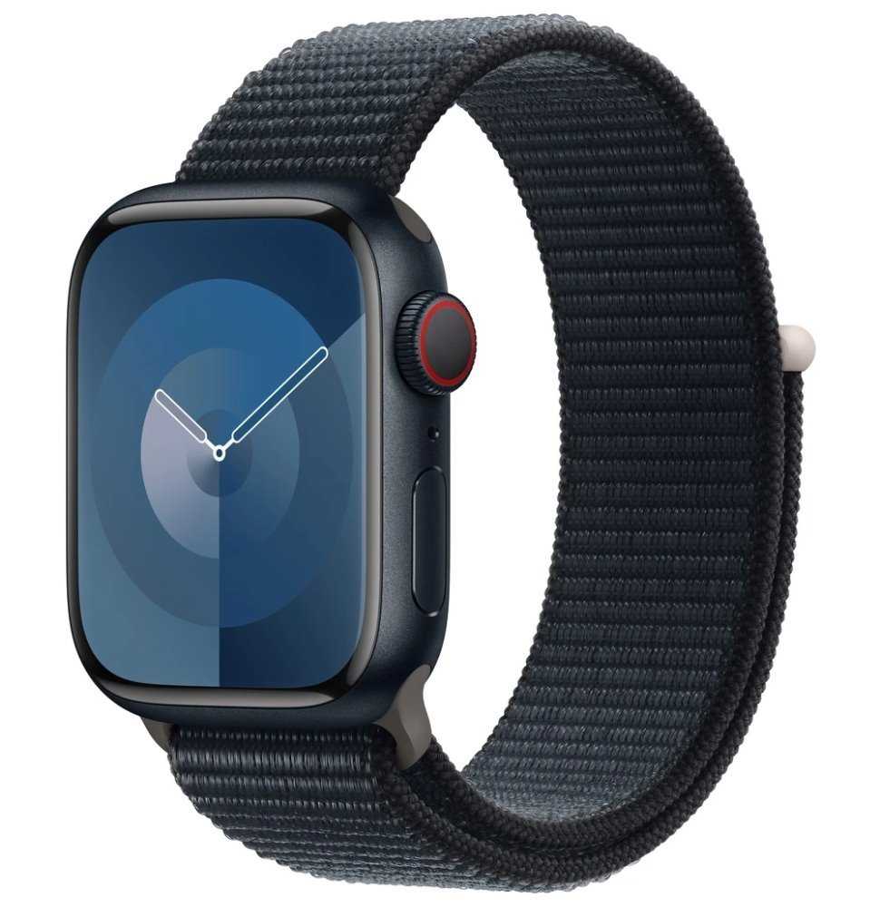 Apple Watch Series 9 Cellular 41mm Temně inkoustový hliník s temně inkoustovým provlékacím řemínkem