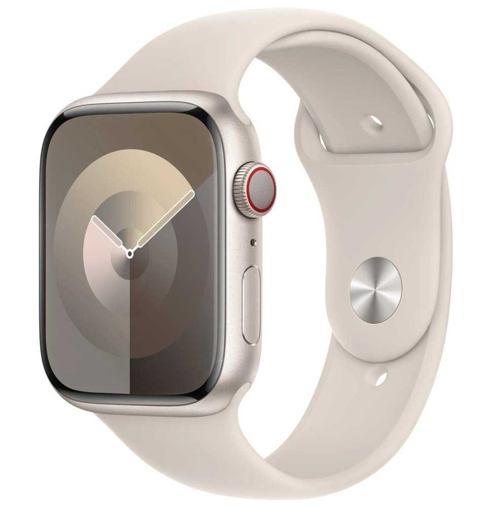 Apple Watch Series 9 Cellular 45mm Hvězdně bílý hliník s hvězdně bílým sportovním řemínkem M/L