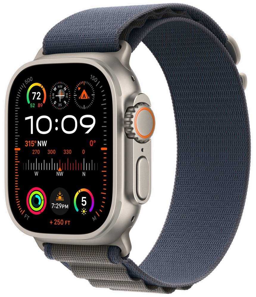 Apple Watch Ultra 2 GPS + Cellular 49mm titanové pouzdro s modrým alpským tahem S