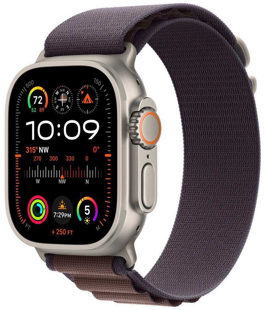 Apple Watch Ultra 2 GPS + Cellular 49mm titanové pouzdro s indigo alpským tahem - S