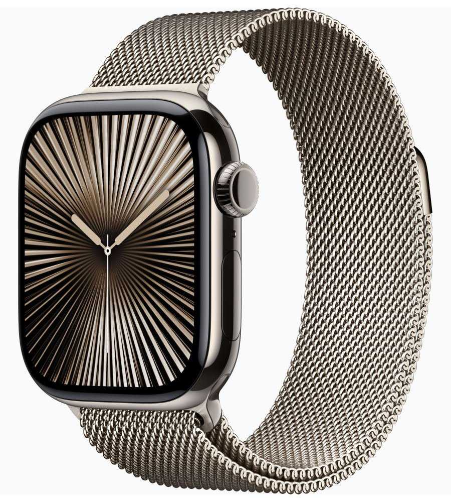 Apple Watch Series 10 GPS + Cellular 42mm Přírodní titan s přírodním milánským tahem