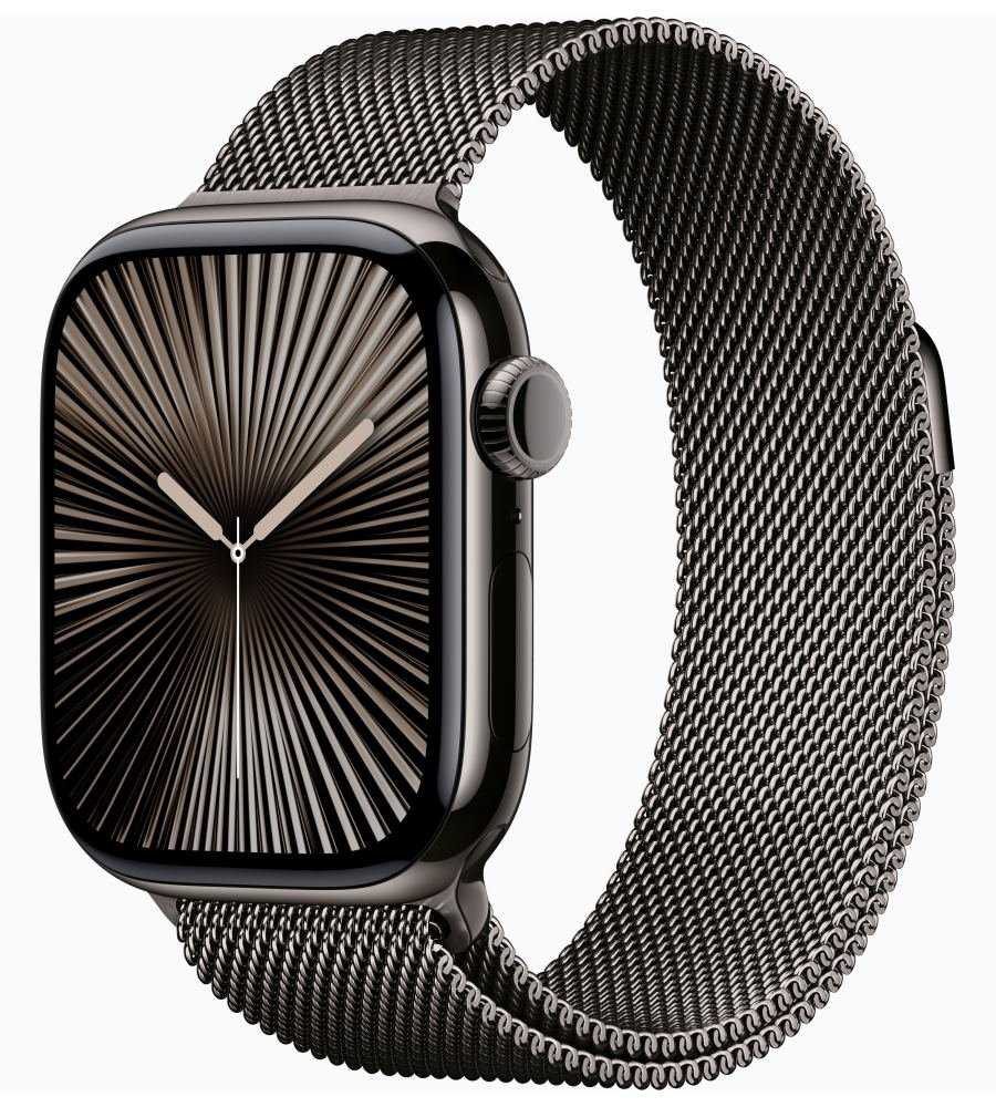 Apple Watch Series 10 GPS + Cellular 42mm Břidlicově šedý titan s břidlicově šedým milánským tahem