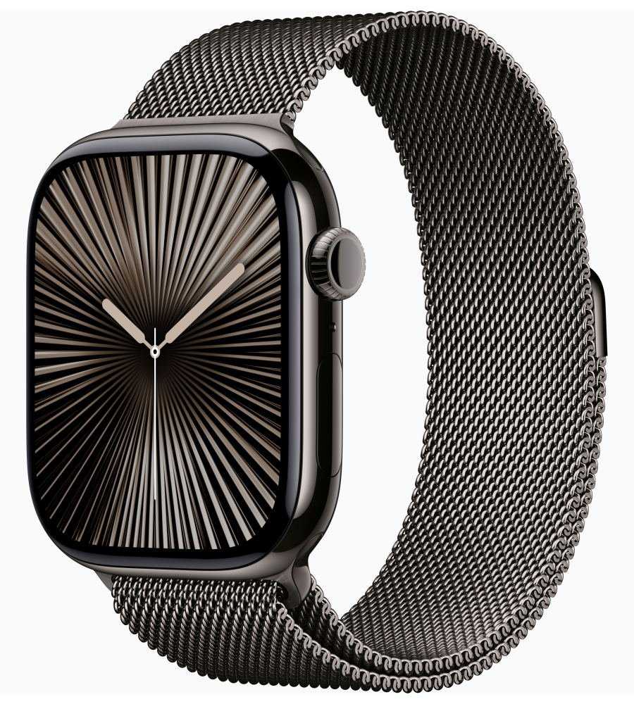 Apple Watch Series 10 GPS + Cellular 46mm Břidlicově šedý titan s břidlicově šedým milánským tahem - S/M