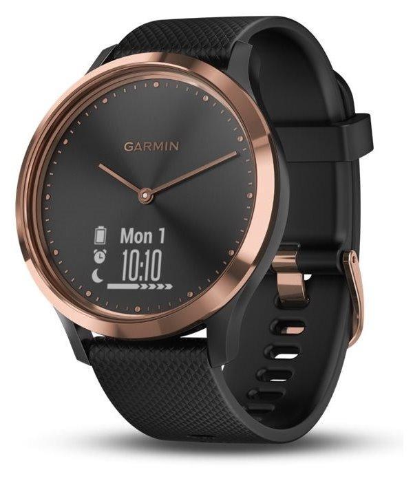 GARMIN stylové/chytré hodinky vívomove Optic Sport Rose Gold Black (velikost S/M)