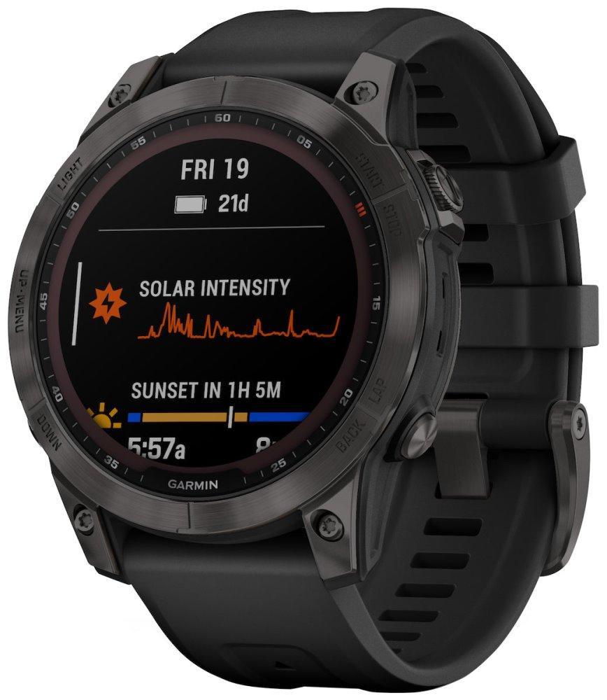 GARMIN chytré sportovní GPS hodinky fenix 7 PRO Sapphire Solar, Grey DLC Titanium / Black Band