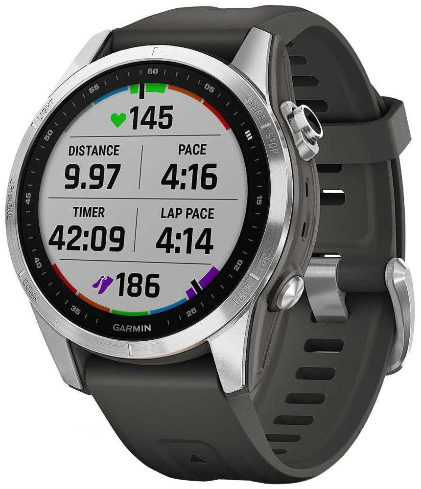 GARMIN chytré sportovní GPS hodinky fenix 7S PRO, Silver / Graphite Band